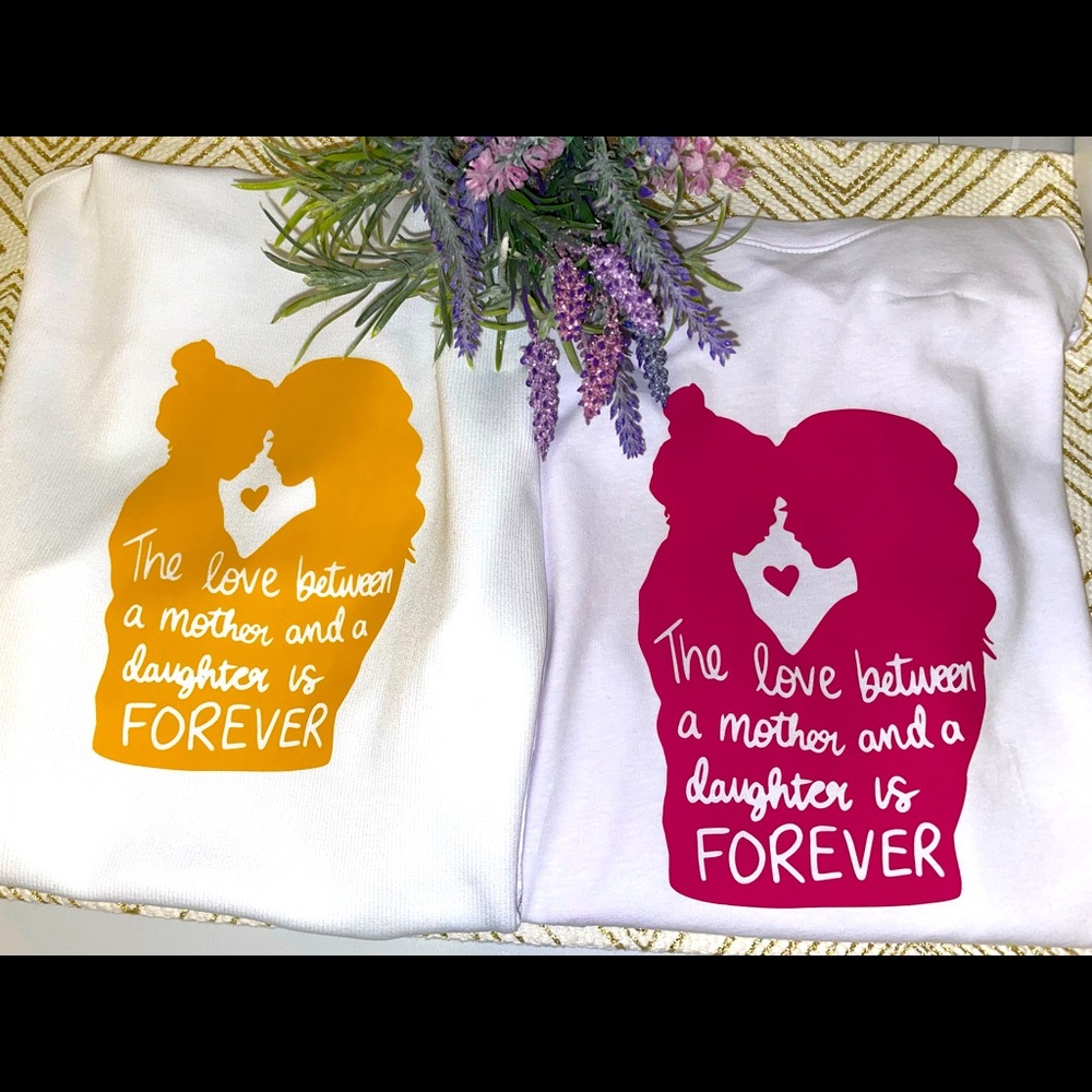 Mother and daughter custom made t shirts…